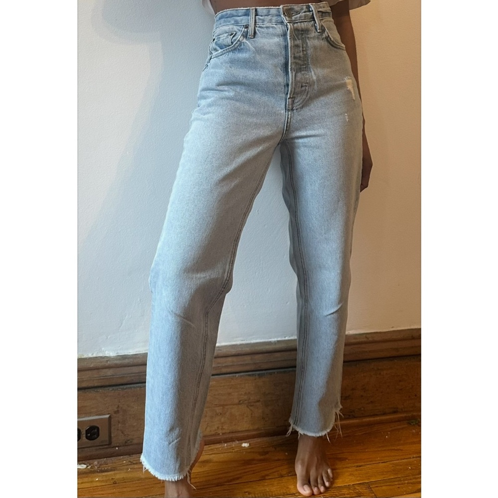 GRLFRND High-Rise Straight Leg Women’s Jeans | Light Wash | Size 26